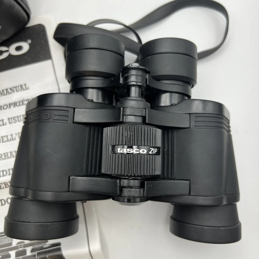 Vintage Tasco 7x35mm Zip Focus Binoculars - Complete Set with Case & Manual